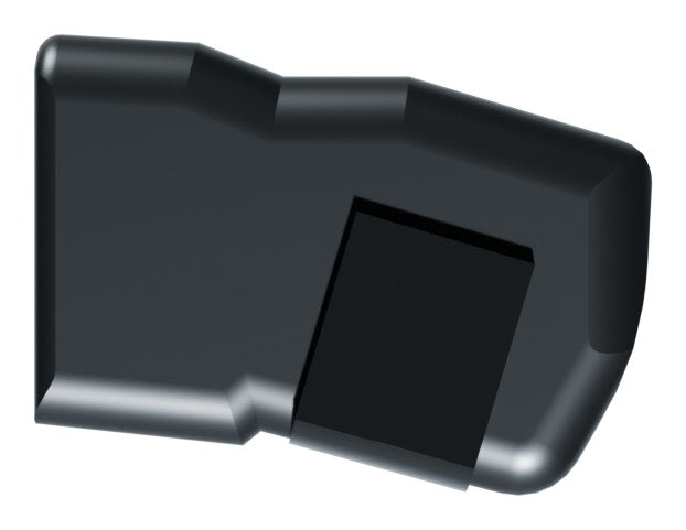 Angled plastic socket gas strut end fitting for a 10mm ball stud